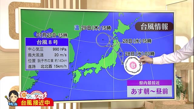 新潟の天気 お空にタッチ ７ ２８ 台風８号接近 急な激しい雷雨に注意を 県内ニュース Nst新潟総合テレビ