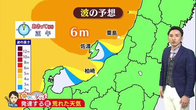 新潟の天気 お空にタッチ ３ ５ ６ 冬のような荒れた天気に 海沿いでは高波に警戒を 県内ニュース Nst新潟総合テレビ